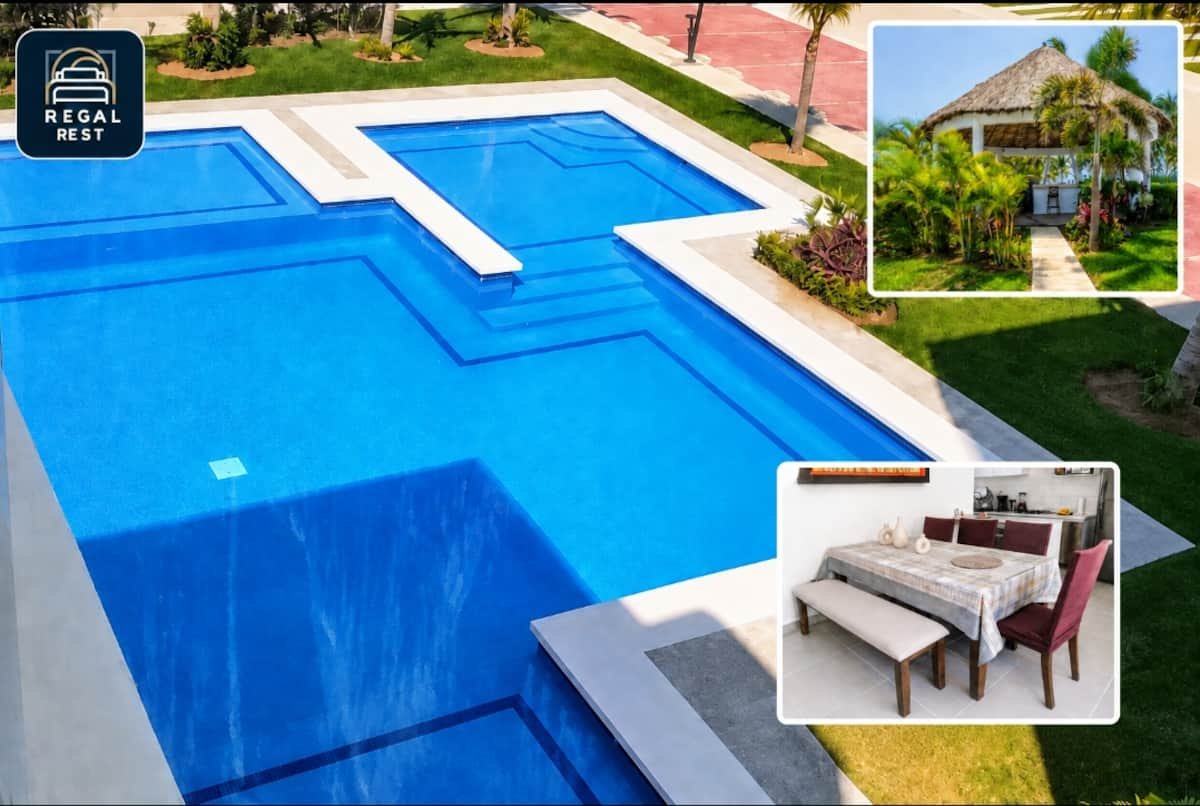 Departamento para 6 con alberca y club de playa