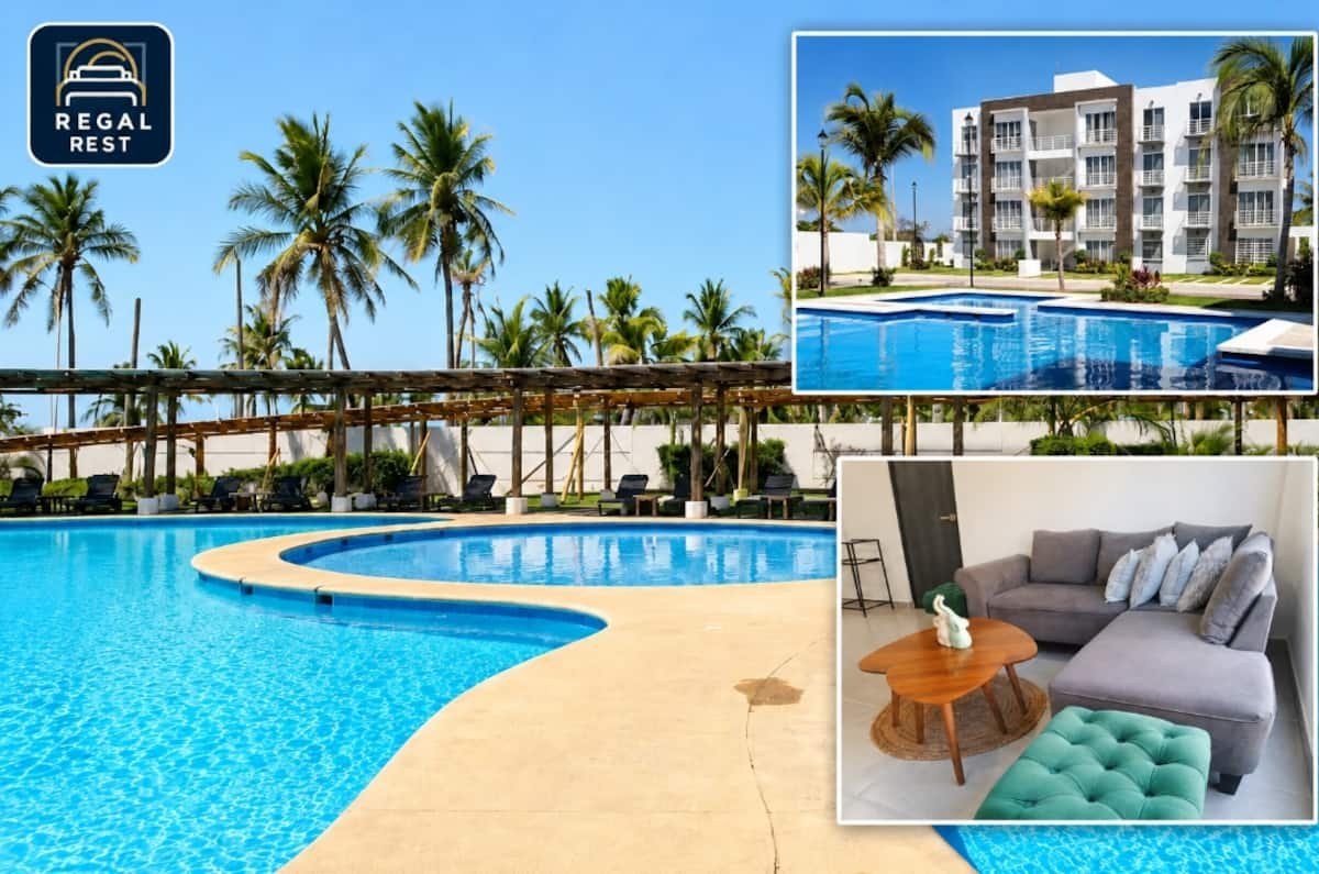 Departamento Planta Baja con alberca y club de playa