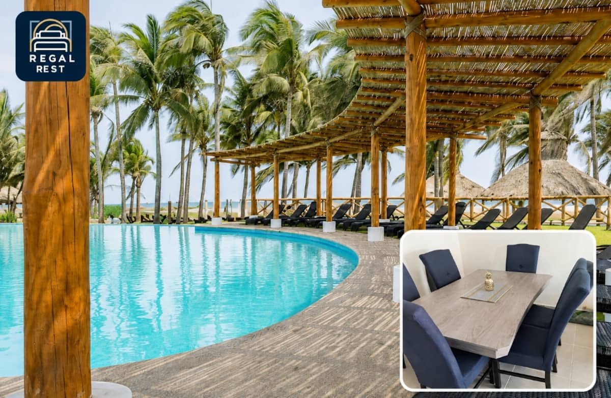 Casa para 6 con alberca y club de playa